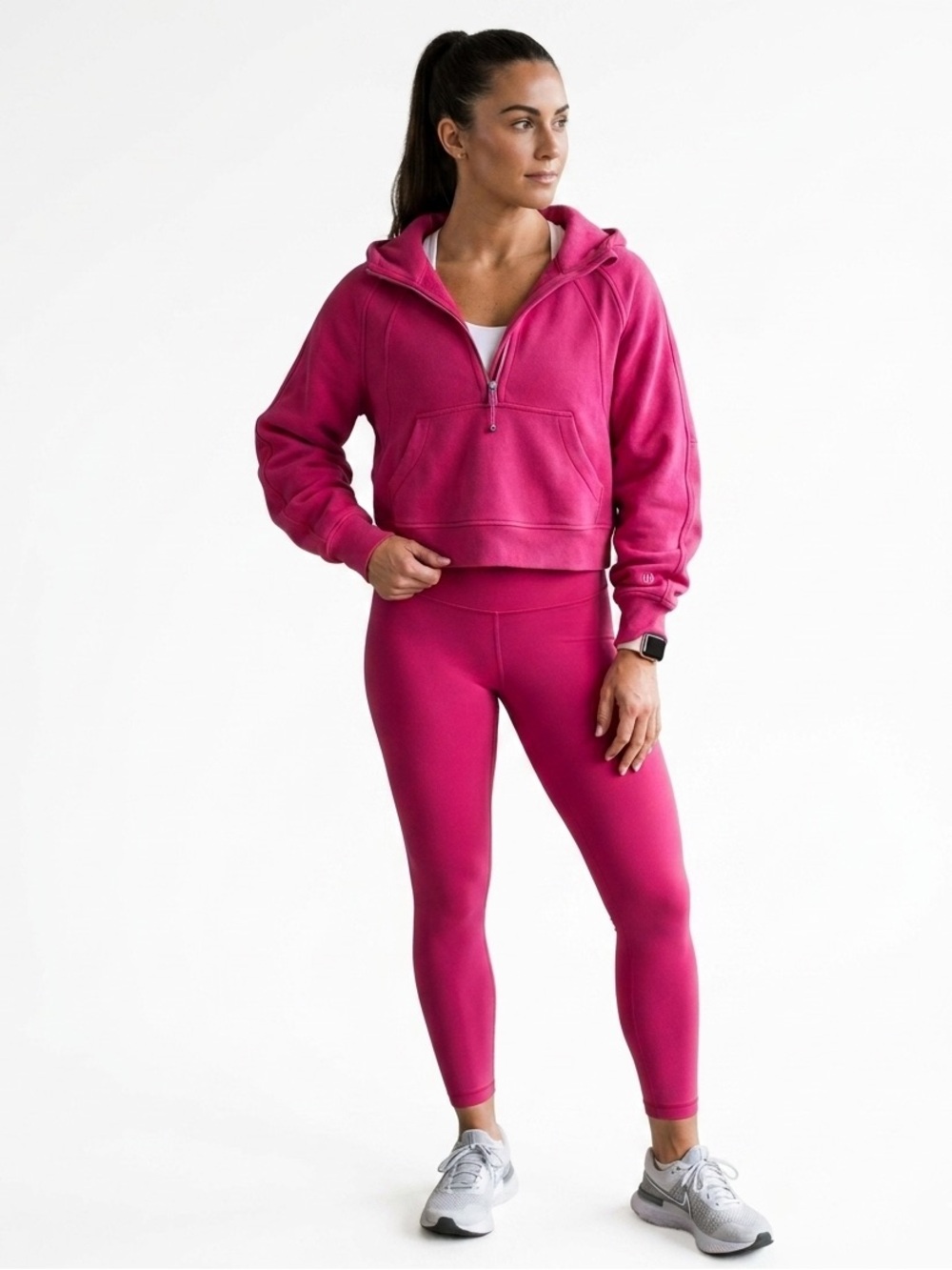 lululemon athletica Women's Fuchsia V-Neck Pullover Hoodie